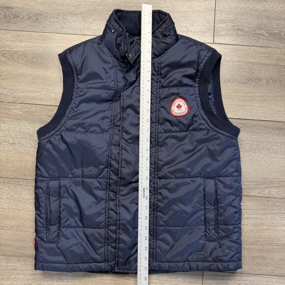 Hudsons Bay Company Olympic Quilted Puffer Embroidered Hooded Vest HBC Canada M - Picture 6 of 7